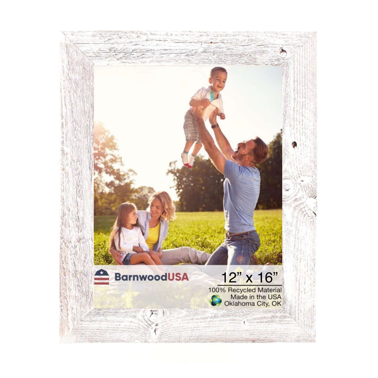 Rustic Farmhouse 12 in. x 16 in. Reclaimed Wood Picture Frame